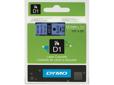 Tarrakasetti Dymo D1 45016 12mm sininen/musta - Dymo tarrakirjoittimet ja tarrateipit - 254116 - 1
