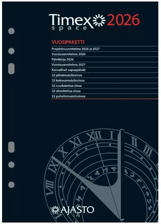 Ajasto Timex Space 2026 vuosipaketti 148 x 210mm - Pöytäkalenterit - 2610406926 - 1