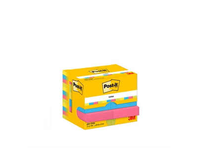 Viestilappu Post-it Energetic 38x51mm värilajitelma /12 - Viestilaput, muistilaput, kuutiot - 18356 - 1