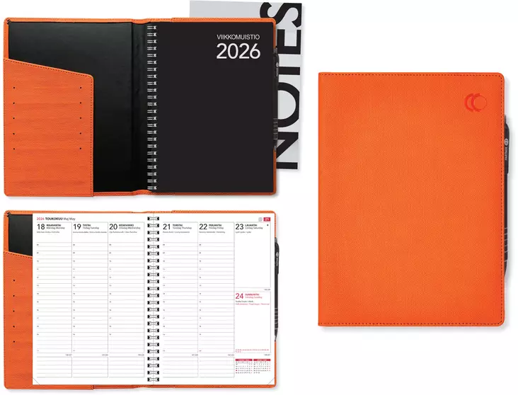 Viikkomuistio Plus oranssi 2026 - Pöytäkalenterit - 2326 - 1
