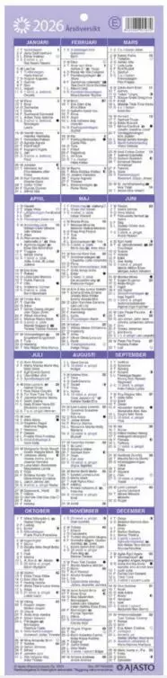 Ajasto Vuosikatsaus/Årsöversikt -taulukkokalenteri - Seinäkalenterit - 2671625026 - 1