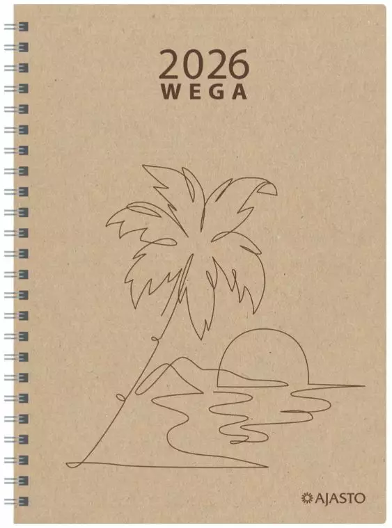 Ajasto Wega Eko 2026 pöytäkalenteri beige 148 x 210mm - Pöytäkalenterit - 2676229416 - 1