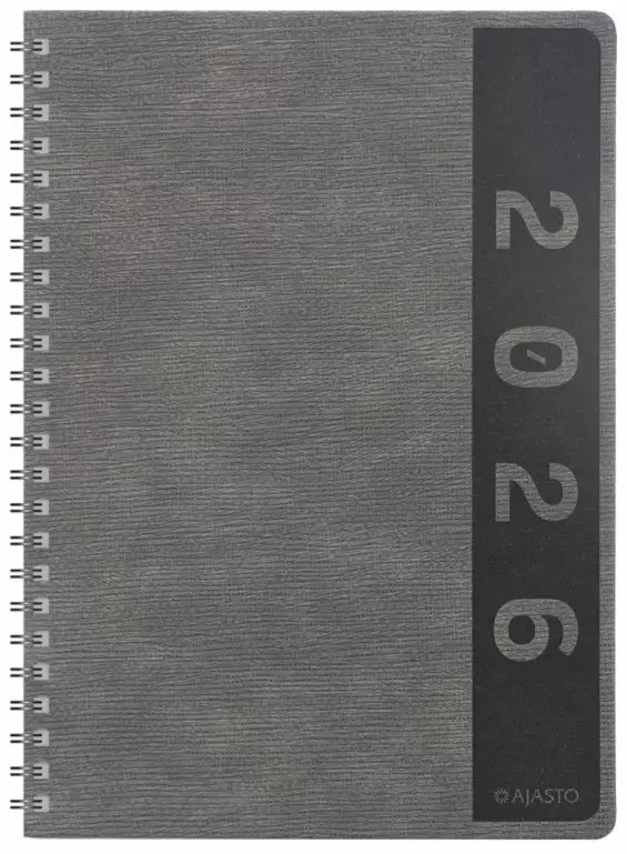 Ajasto Wega Life 2026 pöytäkalenteri 148 x 210 mm harmaa - Pöytäkalenterit - 2676228226 - 1