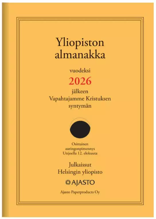 Ajasto Yliopiston Almanakka A4 2026 keltainen 210 x 297mm - Pöytäkalenterit - 2671661026 - 1