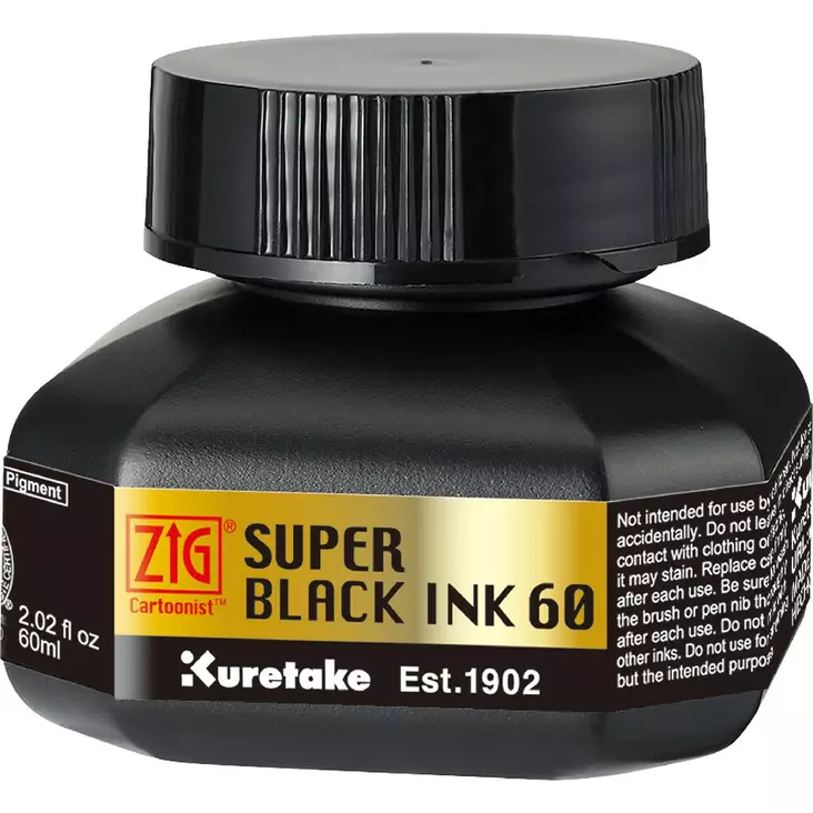 ZIG Cartoonist Super Black Ink 60ml - Kalligrafiakynät - CNCE-105-6 - 1