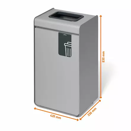 DURASORT® 55L kierrätettävien materiaalien keräysastia harmaa sekajätteelle - Paperikorit, roskakorit - 321357 - 2