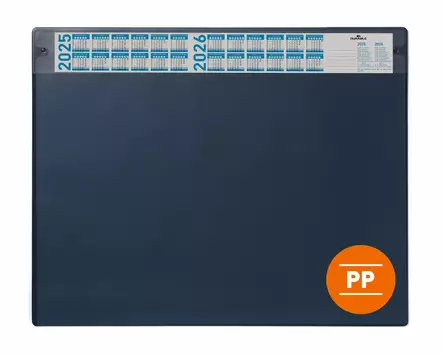 Durable kirjoitusalusta 65x48 kalenterilla ja suojuksella PP tummansininen - Kirjoitusalustat - 722507 - 1