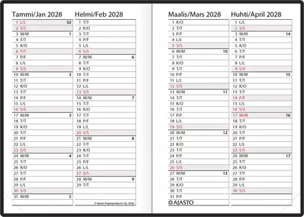Futura Mini, musta - Taskukalenterit - 2673106027 - 2
