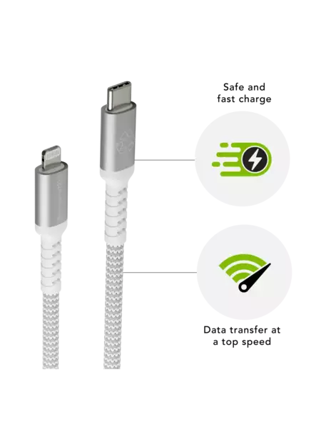 Latauskaapeli -BRD- USB-C - Lightning, valkoinen (1,2 m) - USB-tuotteet - CB12CLGR7117 - 2