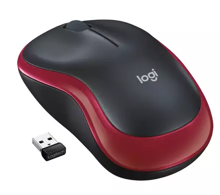 Logitech hiiri langaton M185 red - Tietokonehiiret - 910-002237 - 1