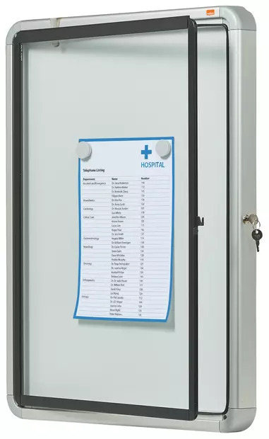 Nobo lukollinen ilmoitustaulu/kehys 4xA4 ulkokäyttöön - Lasi,valko,pellava,korkki,fläppi,-taulut - NOB1902577 - 1