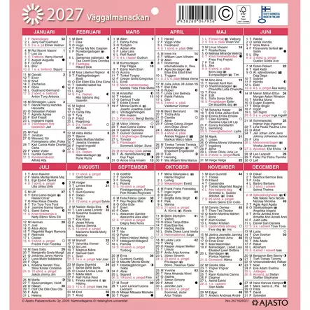 Seinäalmanakka/Väggalmanackan 2027 - Seinäkalenterit - 2671626027 - 2