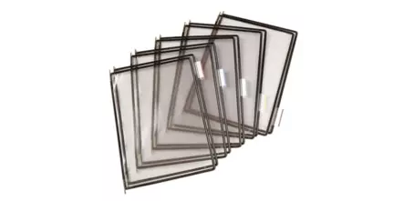 Tarifold lisätasku, avoin yläreuna, läpinäkyvä, musta kehys, 10 taskua - Selailutelineet, pikahakutelineet - 114007 - 1