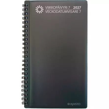 Viikkopäivyri/Veckodatumvisare 7, 2027 tummanharmaa - Pöytäkalenterit - 2676228427 - 1
