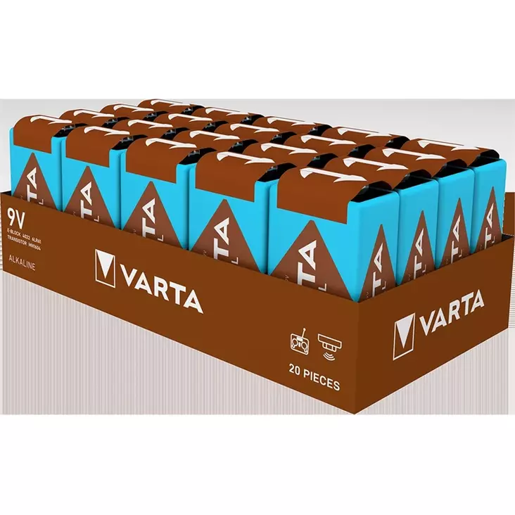 Paristo Varta Industrial Pro 9V 20kpl - Paristot, varavirtalähteet - 395047 - 1