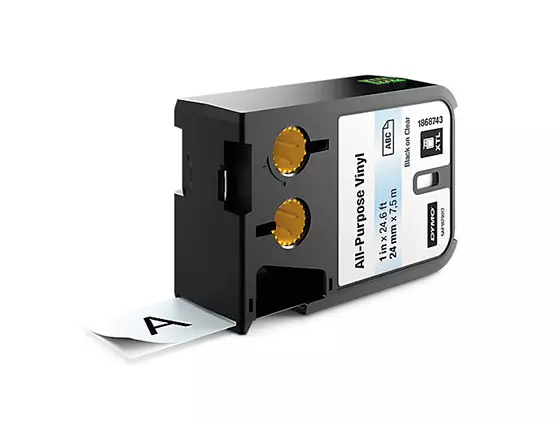 Vinyylitarra Dymo XTL 24mm 7m musta/kirkas - Dymo tarrakirjoittimet ja tarrateipit - 77407 - 1