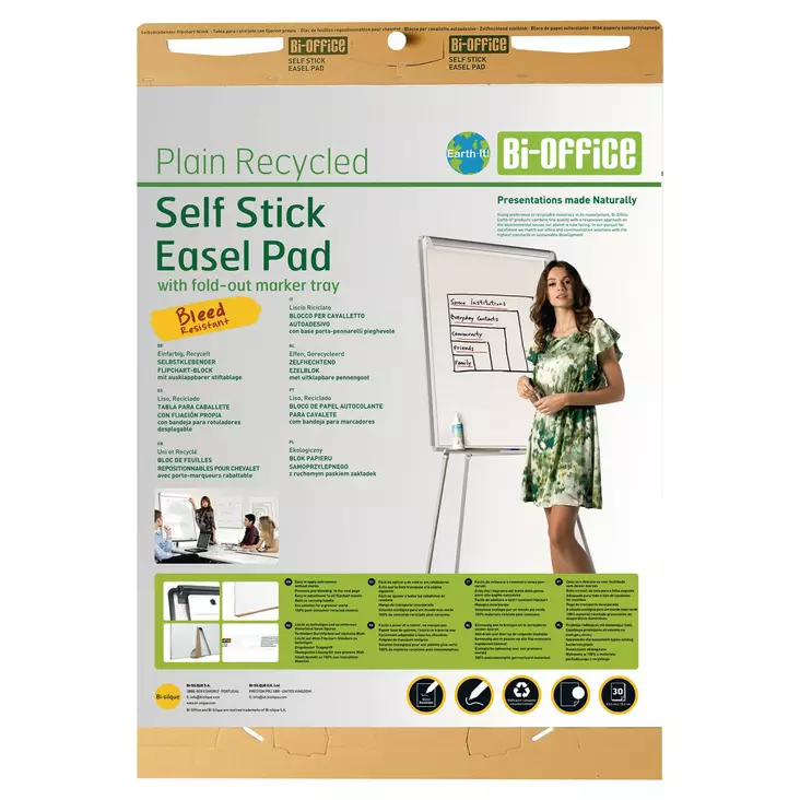 Bi-Office Earth-it luentotaululehtiö Eko 63,5 x 76,2cm, 1 kpl=2 nidettä - Lasi,valko,pellava,korkki,fläppi,-taulut - FL1217507 - 1