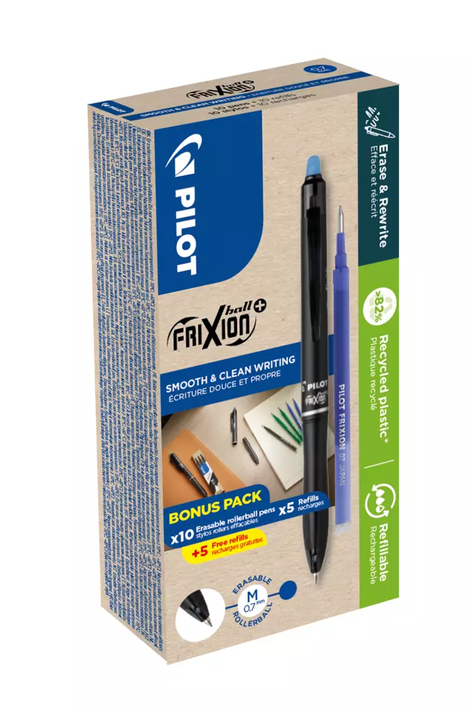 PILOT Frixion Ball Plus 0,7 sininen 10+10 - Merkkauskynät, -tussit - WLT448037 - 1