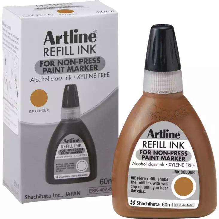 Artline Non-press 437A täyttömuste 60ml ruskea - Merkkauskynät, -tussit - ART406007 - 1