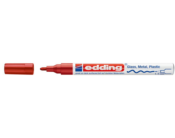 EDDING 751 PAINT MARKER 1-2MM PUNAINEN - Lasitaulutussit, liidut - 69667 - 1