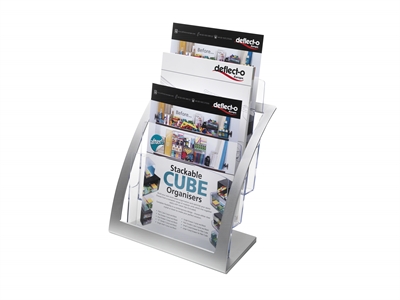 Esiteteline Contemporary 3-osainen aikakausilehtikoko hopea - Esitetelineet - 284067 - 1