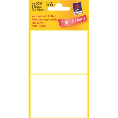 Etiketti Avery 3046 77X59/8kpl - Tarra-etiketit - 225617 - 2