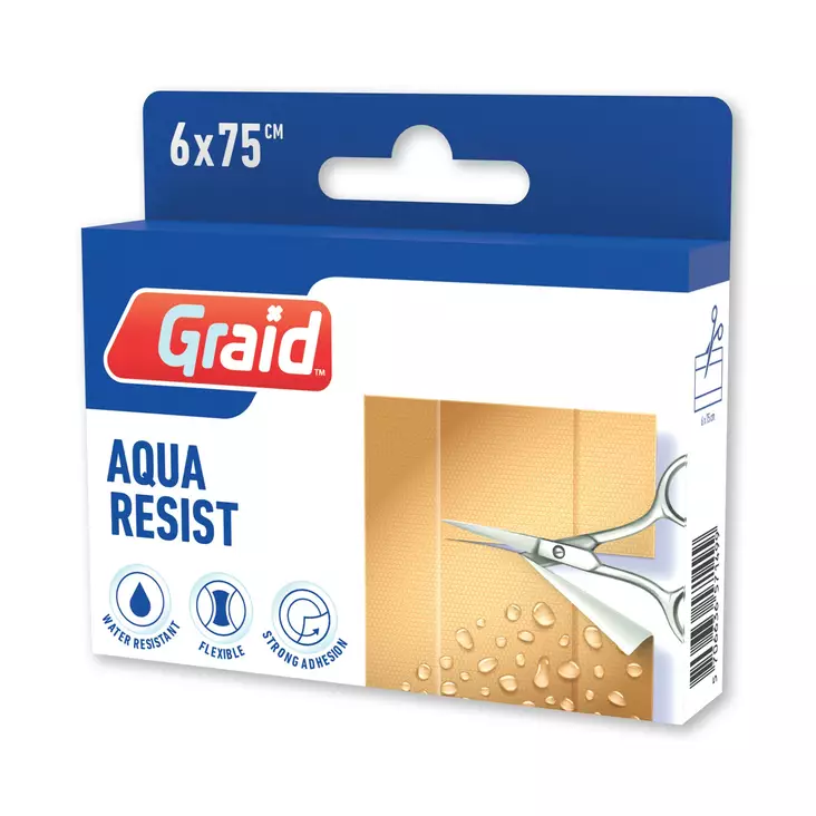 Graid Aqua Resist laastari 6cm x 75cm - Ensiapu, työsuojaus ja työterveys - 19624787 - 1