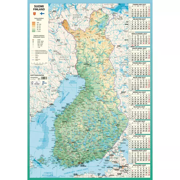 Karttakalenteri 2027 - Seinäkalenterit - 2671620027 - 1