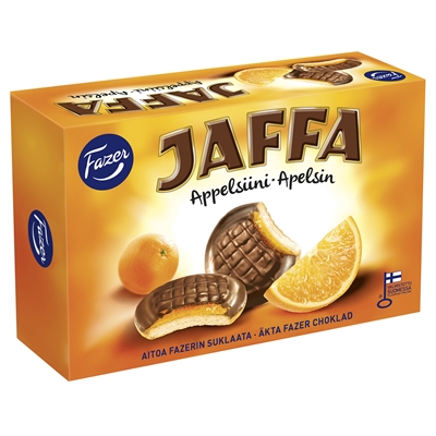 Keksi Fazer Jaffa Appelsiini 300g vähälaktoosinen - säilöntäaineeton suomalainen suosikkimaku - Makeat keksit - 269207 - 2