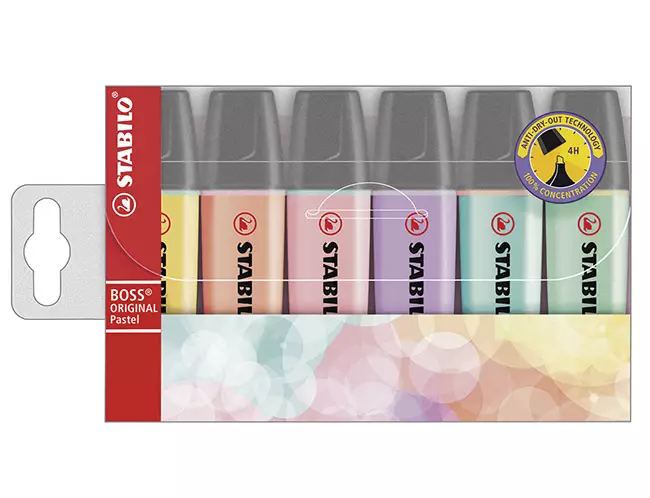 Korostuskynä Stabilo Boss Original pastellivärilaj 6 kpl - Lyijykynät - 82537 - 1