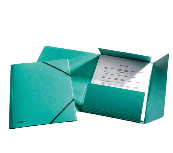 Kulmalukkokansio Esselte A4 läpillä vihreä - Kansiot - 63027 - 1