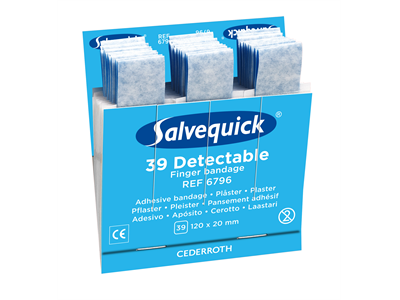 Muovilaastari pitkä kiinnitysteippi 6796 sininen 6 x 39 kpl - Ensiapu, työsuojaus ja työterveys - 270037 - 1