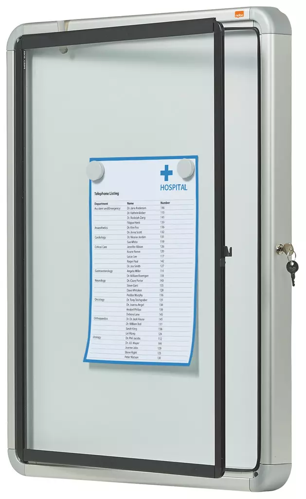 Nobo lukollinen ilmoitustaulu/kehys 4xA4 ulkokäyttöön - Lasi,valko,pellava,korkki,fläppi,-taulut - NOB1902577 - 1