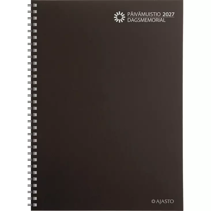 Päivämuistio/Dagsmemorial, parikierresidottu, musta 2027 - Pöytäkalenterit - 2676220127 - 1