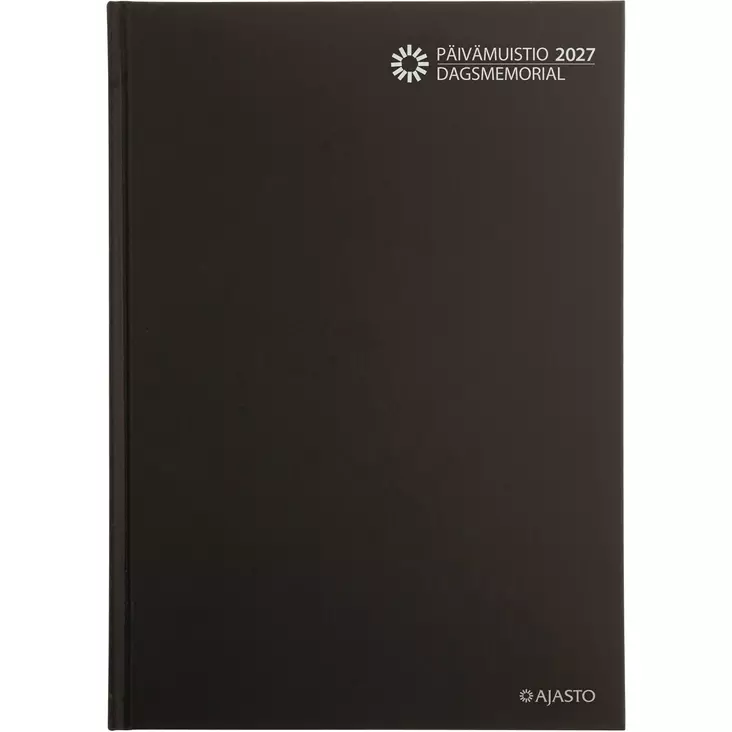 Päivämuistio/Dagsmemorial, sidottu, musta 2027 - Pöytäkalenterit - 2676220027 - 1