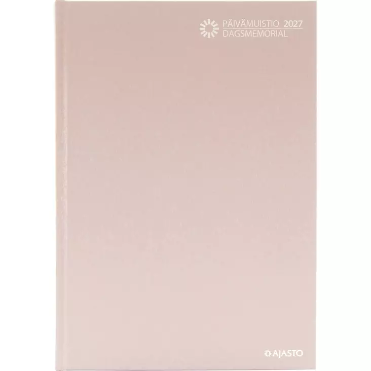 Päivämuistio/Dagsmemorial, sidottu, vaalea roosa 2027 - Pöytäkalenterit - 2676220527 - 1