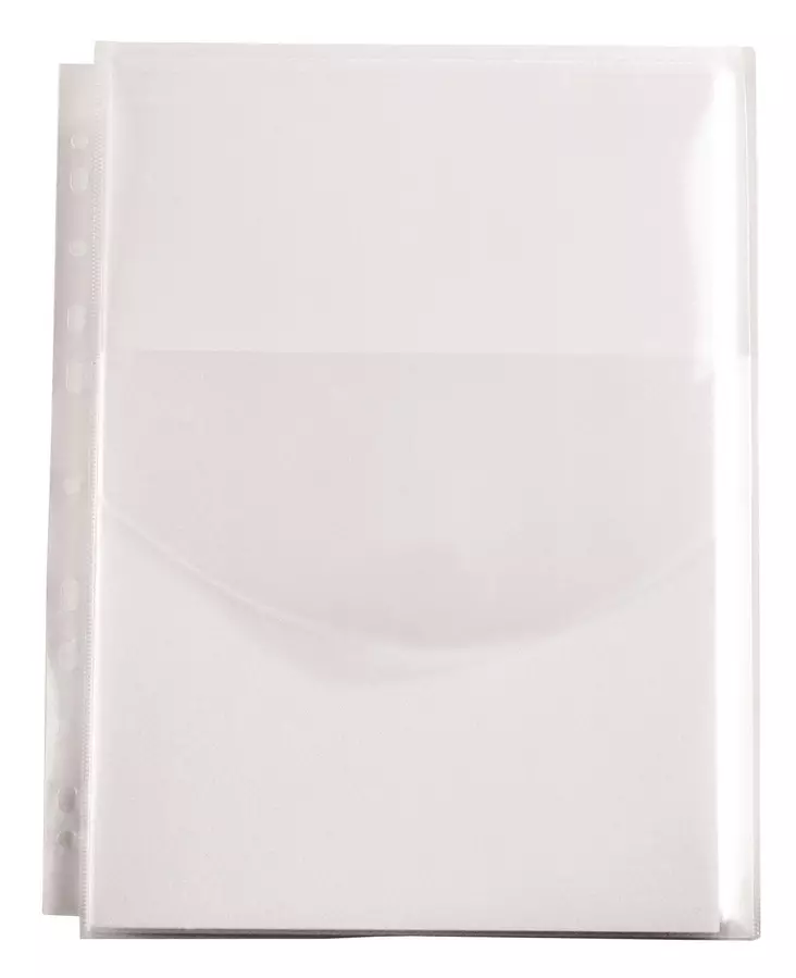 Paljetasku A4 180mic PVC läpällinen kirkas 50kpl - Kansiotaskut - 24207 - 1