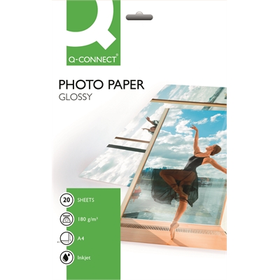 Photopaperi inkjet Q-Connect glossy A4 180g/20 - Valokuva- ja erikoispaperit - 679447 - 2