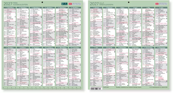 Pieni vuosikalenteri 2027 - Taulukkoalmanakat - 6207 - 1