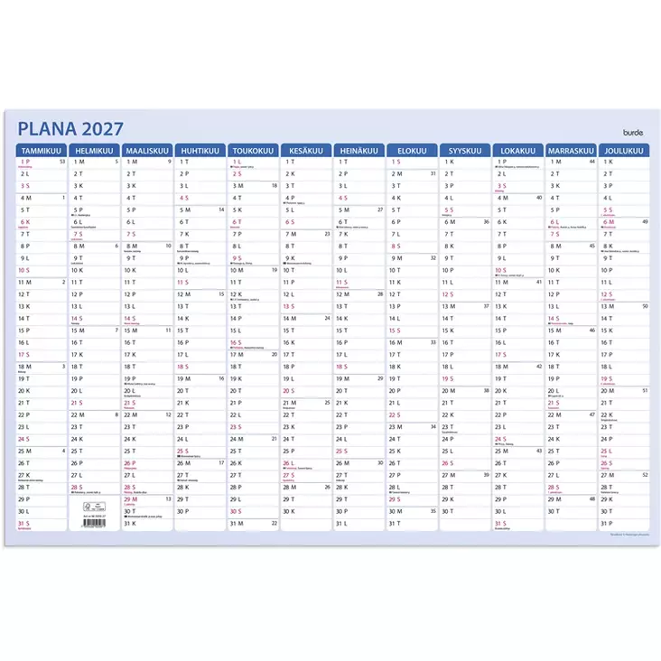 Seinälehti 2027 Plana - Taulukkoalmanakat - 10177 - 1