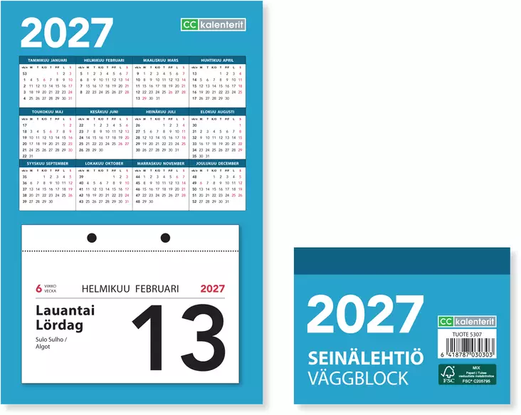 Seinälehtiö 2027 - Taulukkoalmanakat - 5307 - 1