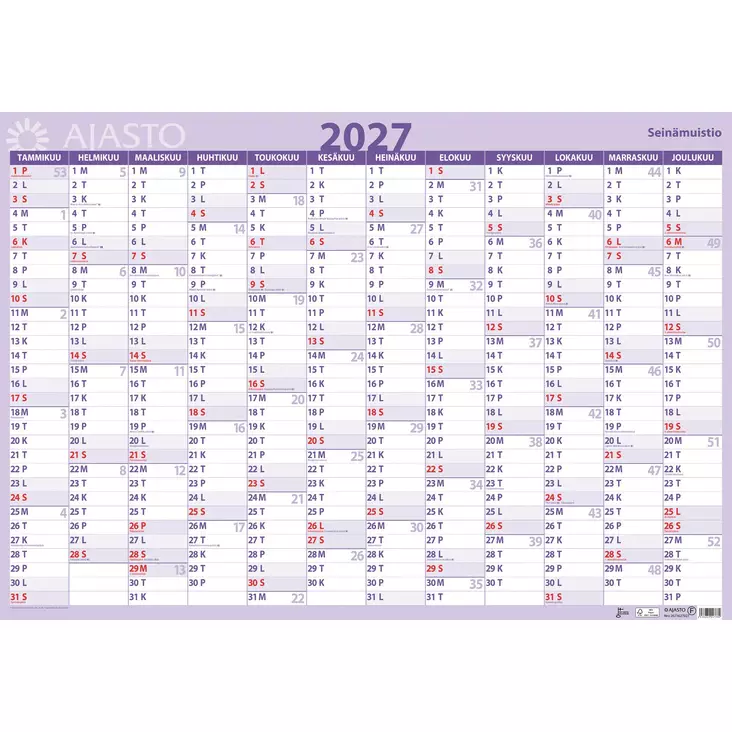 Seinämuistio 2027 - Seinäkalenterit - 2671627027 - 1