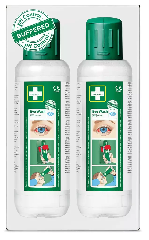 Silmänhuuhtelupullo Cederroth 500ml/2 pulloa paketissa - Ensiapu, työsuojaus ja työterveys - 270007 - 3