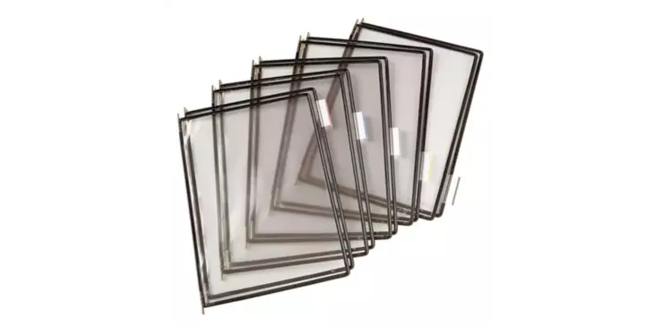 Tarifold lisätasku, avoin yläreuna, läpinäkyvä, musta kehys, 10 taskua - Selailutelineet, pikahakutelineet - 114007 - 1