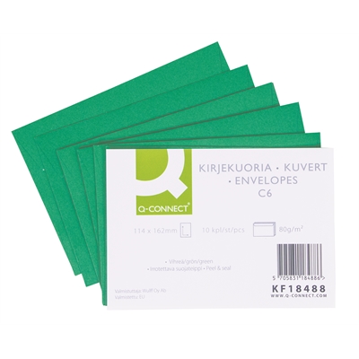 Tarrakuori C6 vihreä Q-Connect/10 kpl - Kirjekuoret - 205037 - 1