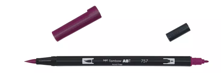 Tombow ABT Dual Brush 757 port red - Taidekynät - TOM11757 - 1
