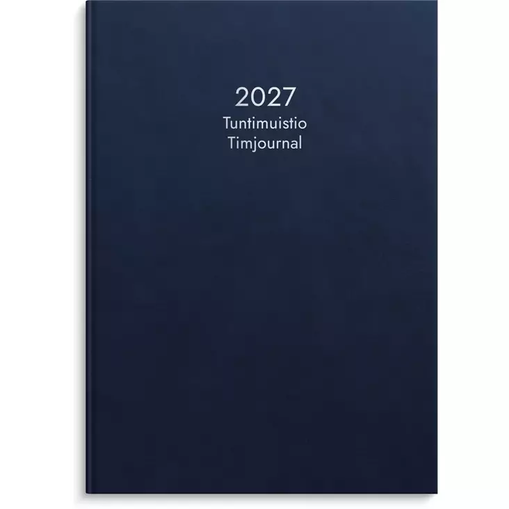 Tuntimuistio A4 2027 sidottu sininen - Pöytäkalenterit - 10127 - 1