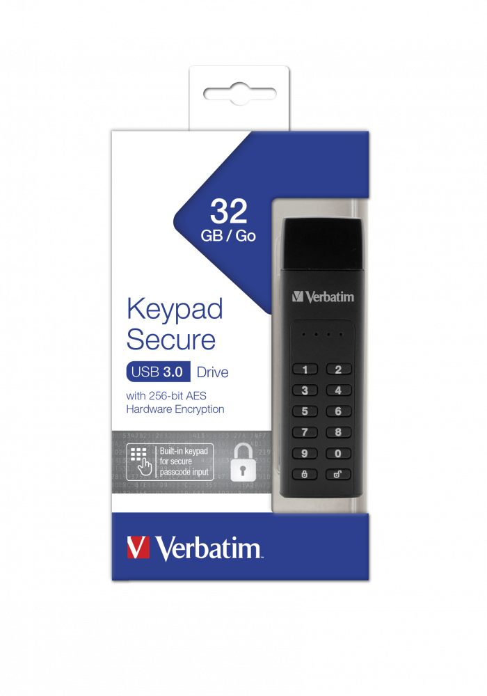 Verbatim USB 3.0 Keypad Secure Drive muistitikku 32GB, (USB-A) - Muistitikut, CD-, DVD-levyt - VER35137 - 1