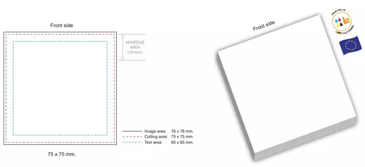 Viestilappu 75x75mm PAINETTU 50 arkkia/nide - Painetut vihkot viestilaput - 3537 - 1