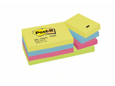 Viestilappu Post-It Energetic 653 38x51/12 - Viestilaput, muistilaput, kuutiot - 236527 - 1